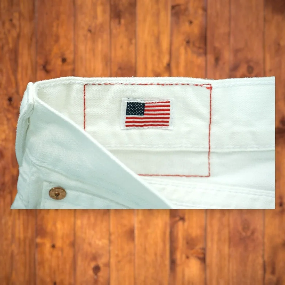 Vintage True Religion White Y2K Ricky‎ Relaxed Straight Pants Size: 44